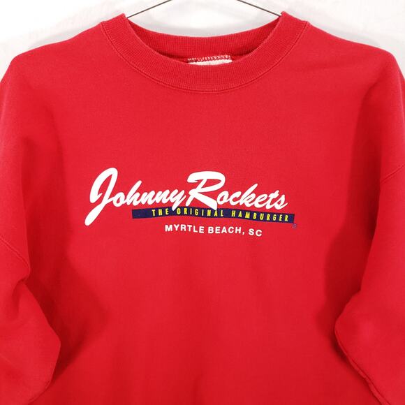 Johnny Rockets Sweater Mens L Red Myrtle Beach South Carolina Pullover Crew Neck - Picture 2 of 8